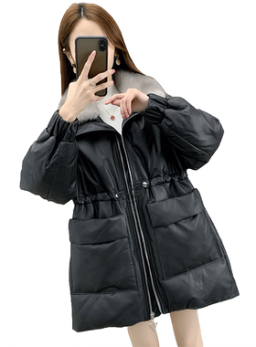 真皮羽绒服水貂毛领海宁外套