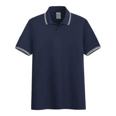 舒适休闲短袖polo间色翻领上班