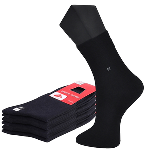 皮尔卡丹男袜秋冬款纯棉中筒男袜子排汗透气防臭商务袜简约时尚