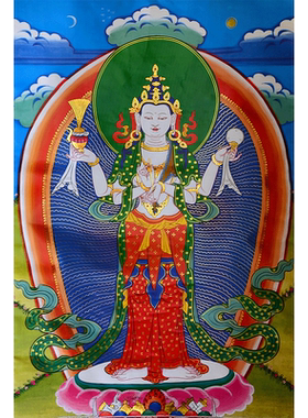 镀金画心客厅三色装裱卷轴挂画
