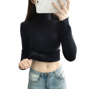 高领加绒毛衣女款加厚一体绒秋冬季2025年新款针织打底衫女士内搭