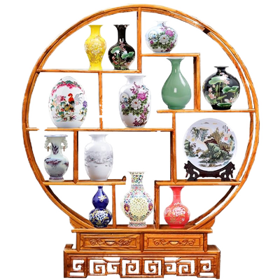 景德镇陶瓷器小花瓶中式博古架