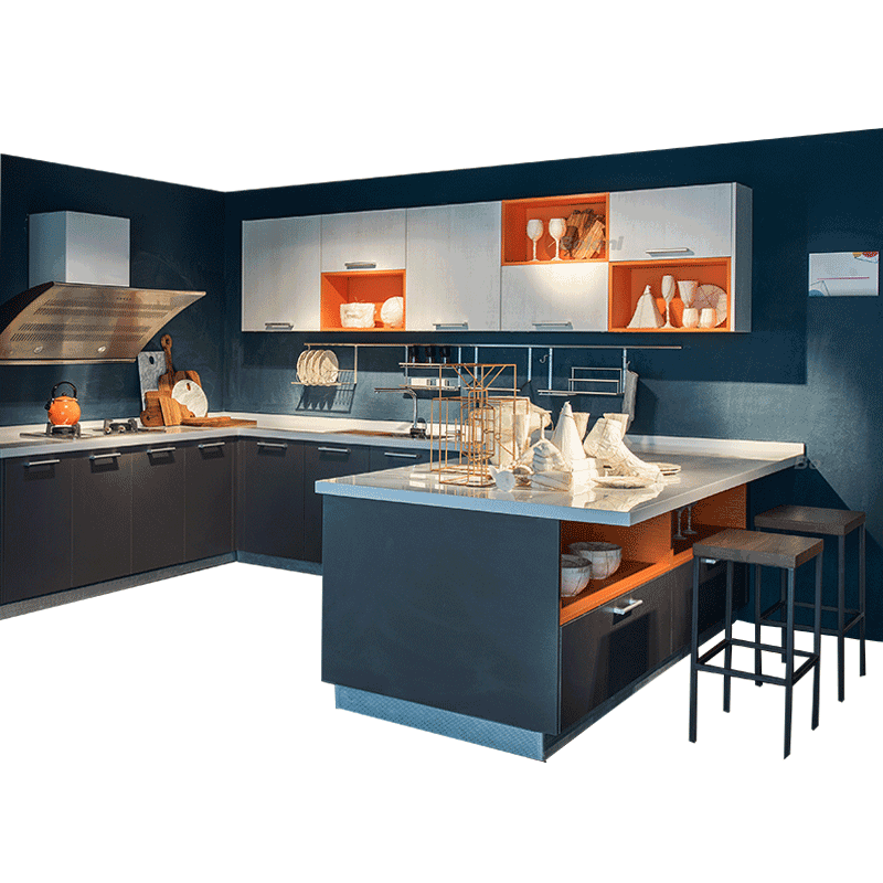 博洛尼现代简约厨房整体橱柜石英石台面定制订金-轻定制002