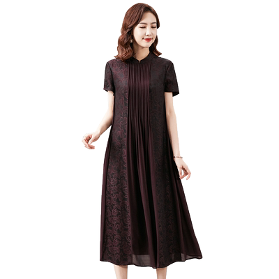 香妮芬桑蚕丝优雅气质高级连衣裙