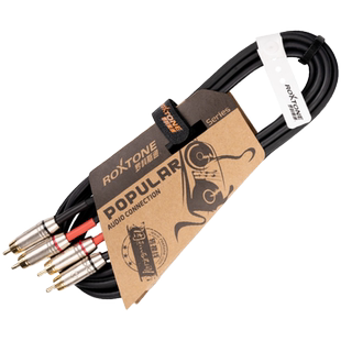 罗科斯通 双莲花二对二信号连接线功放调音台电视机RCA公头音频线