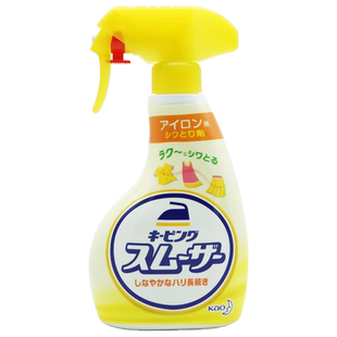 日本原装进口 KAO花王衣物熨烫平滑柔顺喷雾 上浆喷雾黄 400ML