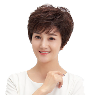 佰丝堂妈妈假发女短发中老年假发时尚透气自然逼真女短发真发发套