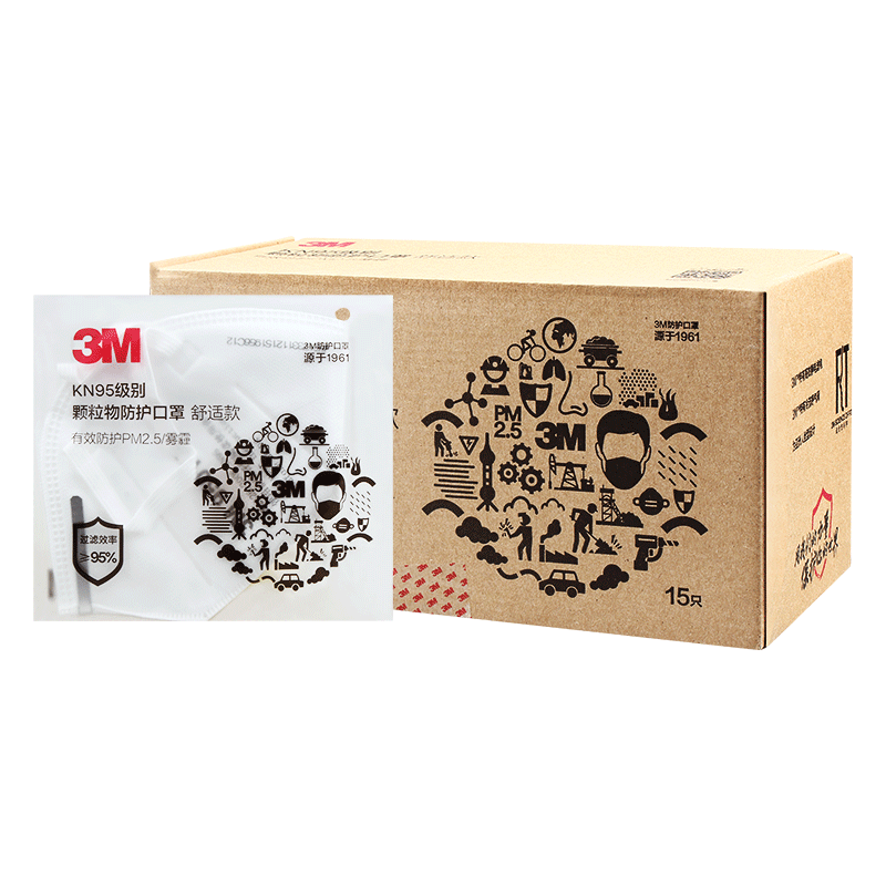3M口罩防雾霾防工业粉尘KN95级