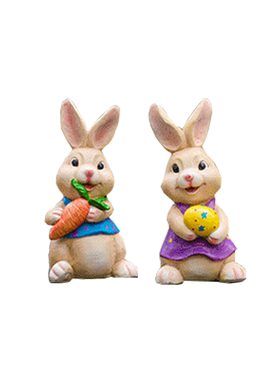 室外草地花园林可爱风门窗雕塑