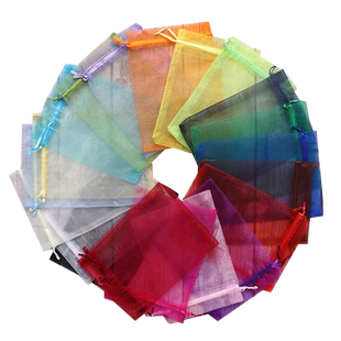 纯色珍珠纱袋束口袋包装袋素色礼品袋抽绳喜糖袋子化妆品试用装袋