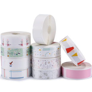 精臣D110/D11/D101/H1S花色花语标签打印纸彩色臣小印小清新花纹不干胶家用姓名贴四防热敏防水价格标签贴纸