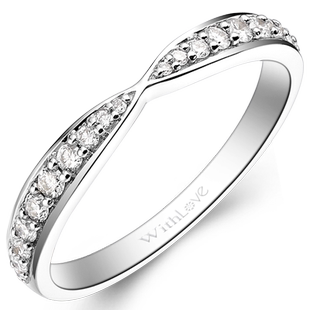 WithLove唯爱品越 白18K金22分叠戴钻戒婚戒排镶钻石戒指女戒定制