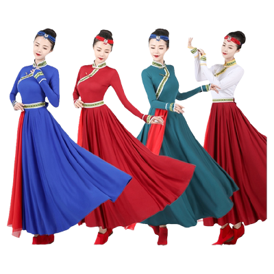 蒙古族舞蹈半身演出大摆裙