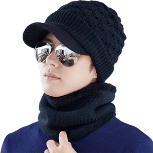 帽子男冬季保暖韩版潮秋冬护耳学生毛线冷帽针织羊毛青年帽檐