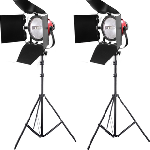 Selens/喜乐仕红头灯800W暖光摄影灯双灯套装专业常亮微电影舞台补光灯拍摄直播间室内打光灯影视灯影子舞灯