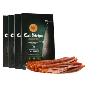 耐威克猫咪零食鸡肉鳕鱼金枪鱼肉条小鱼干成幼猫零食磨牙洁齿4盒