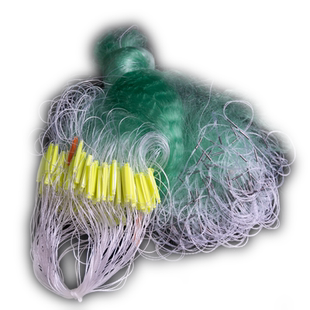 三层渔网粘网鱼网丝网沉网鲫鱼鲢鱼水库池塘专用绿软丝6指5挂子网