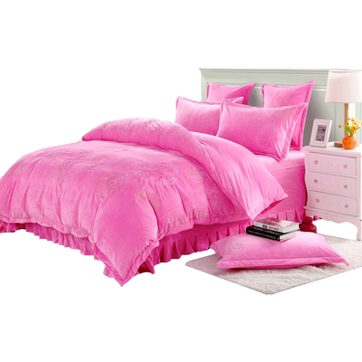 加厚婚庆床品法兰绒四件套