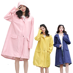 防暴雨成人雨衣女外套时尚徒步长款拉链防水风衣轻薄全身雨披男潮