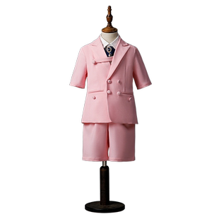 儿童礼服男童小西装套装小西服花童短袖主持人朗诵演讲钢琴演出服