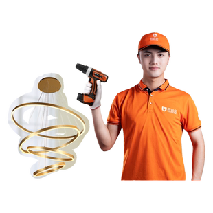 匠多多灯具安装服务同城 组合鱼线吊灯安装环形客厅灯师傅上门