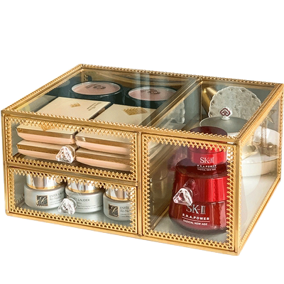 桌面化妆品收纳盒玻璃口红