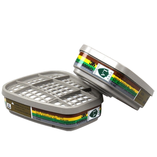 3M多功能滤毒盒6006防毒面具过滤盒喷漆化工活性炭防甲醛 2只装