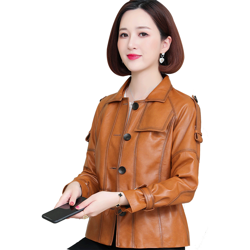 显瘦绵羊皮夹克机车服小外套