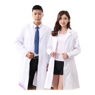 白大褂长袖女医生男短袖护士医师学生实验室服化学工作白大衣冬装