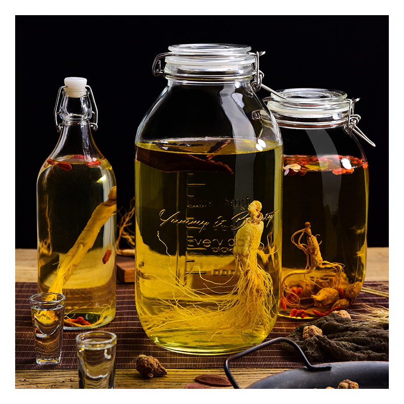 喜碧泡酒玻璃瓶密封罐装果酒药白酒空瓶专用加厚酿酒坛子青梅酒瓶
