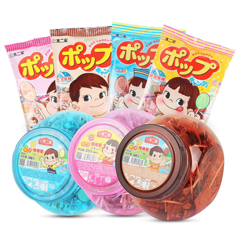 不二家棒棒糖安全纸棒牛奶水果味