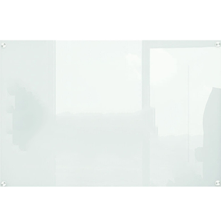 2得力钢化玻璃白板磁性写字板墙挂式会议室办公家用透明教学培训开会用的玻璃写字板墙8740黑板白色