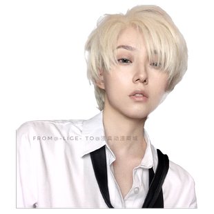 漫真假发男短发少年感短毛日系网红正太蓬松帅气逼真全头套基佬毛