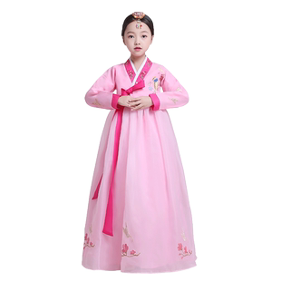 韩服女童舞蹈演出礼服少数民族朝鲜族服装学生舞台服节日儿童韩式
