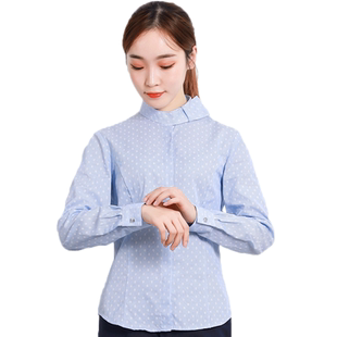 飘轻裾2019新中国移动工作服女士衬衫修身百搭衬衣公司营业员工装