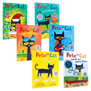 Pete the Cat 皮特猫英语绘本6册 英文原版绘本 I Love My White Shoes 好性格养成吴敏兰常青藤爸爸推荐英文亲子睡前读物大开