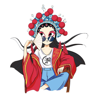 汽车机盖贴纸引擎盖卡通个性贴国潮创意车门车盖装饰刮痕遮挡车贴
