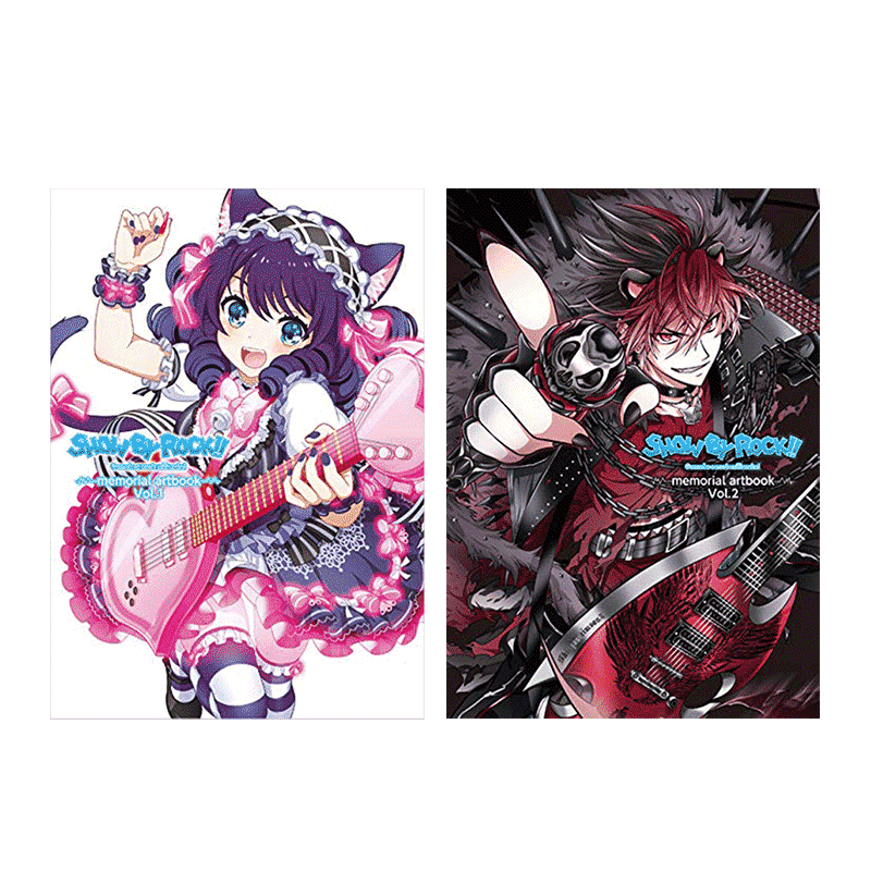 【现货】摇滚都市纪念画集1-2册套装 SHOW BY ROCK!!memorial artbook vol.1-2 日文原版游戏设定集日本进口漫画插画集画册 三丽鸥