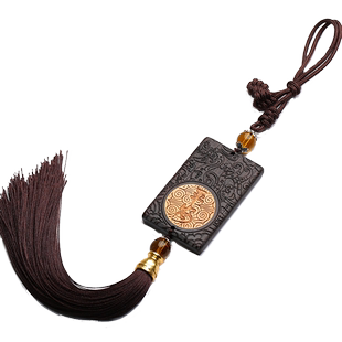 一路平安汽车挂件平安符乌木吊坠出入平安车内饰品车载男女士平安