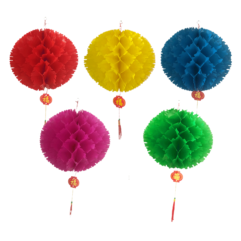 元旦新年彩色刺球防水塑料小红纸