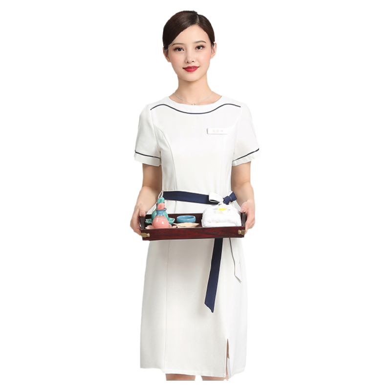 美容院美容师工作服韩版中袖职业