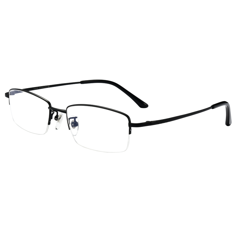 超轻钛架商务半框近视眼镜框架男中小脸型配防蓝光有度数眼镜5458