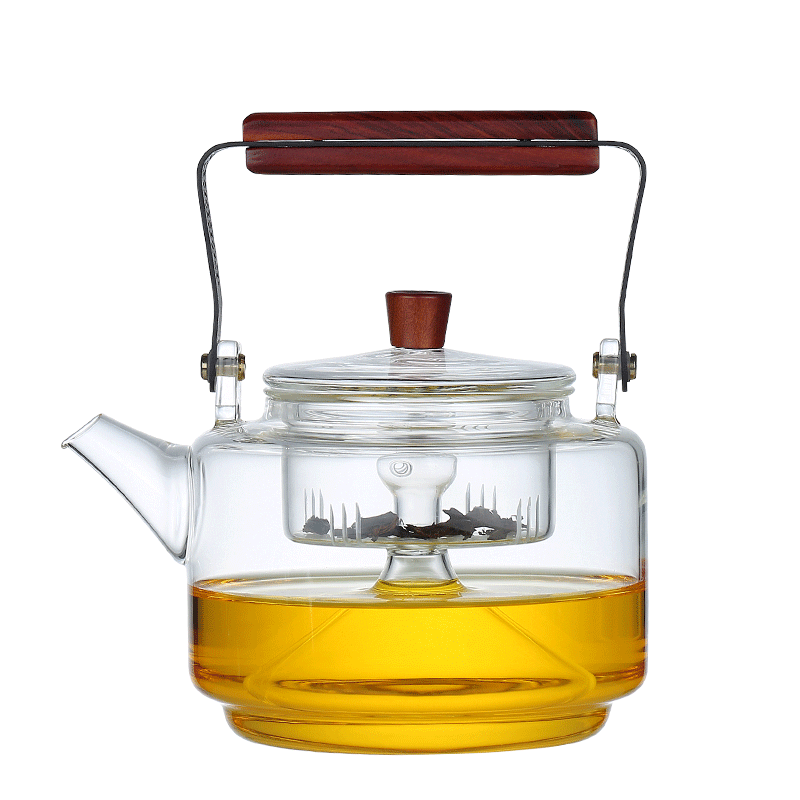 双胆普洱耐高温蒸煮两用玻璃茶壶