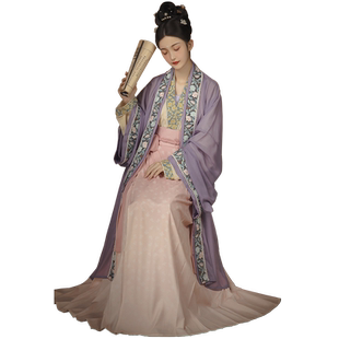 柒邑原创汉服女宋制褙子【海棠落】百迭裙国风复原款飞机袖春秋季