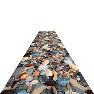 鹅卵石地毯3D裁剪地垫门口进门走廊过道楼道楼梯长条家用地毯宾馆