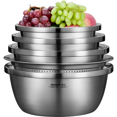 食品级304不锈钢盆子加厚家用