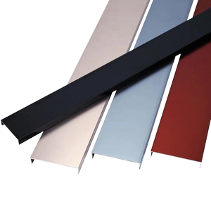 铝合金u型槽条吊顶扣条装饰线条不锈钢背u型条景墙金属压条收边条