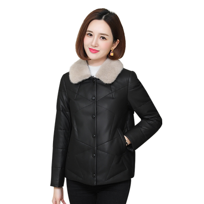 真皮羽绒服女短款2021冬狐狸毛领