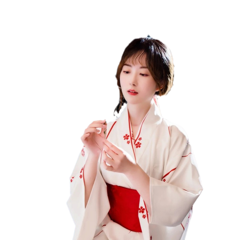 神明少女和服夏套装日式拍照服装女日系写真衣服改良樱花和风浴衣