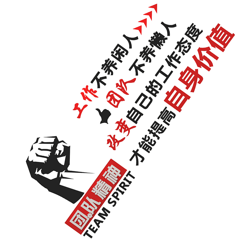 励志标语团队员工企业文化墙